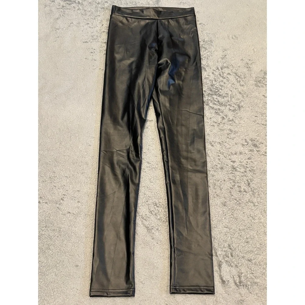 Lulus Faux Leather Pants Womens Small Black Vegan Skinny Stretch Club Casual